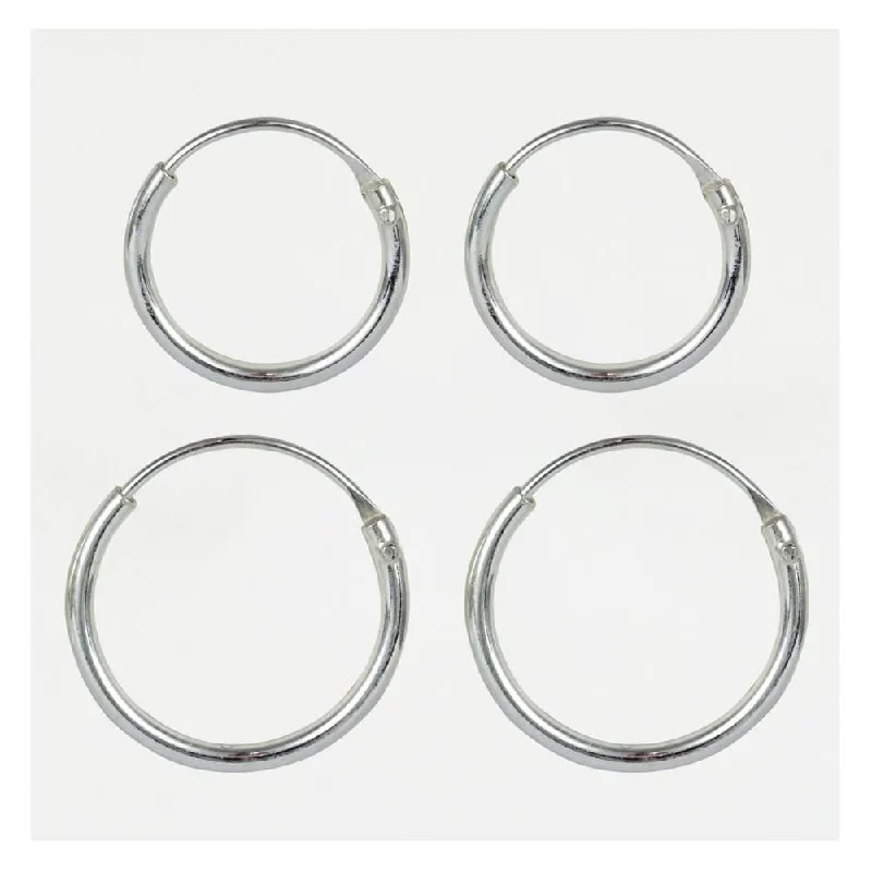 Statement hoop earringsKingsley Ryan Sterling Silver Plain Hoop Sleeper Earrings