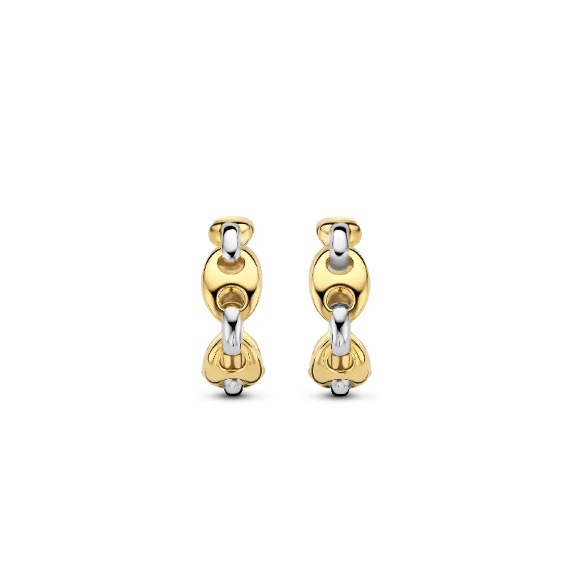 Lightweight hoop earringsTi Sento 18ct Gold Vermeil Anchor Hoop Earrings