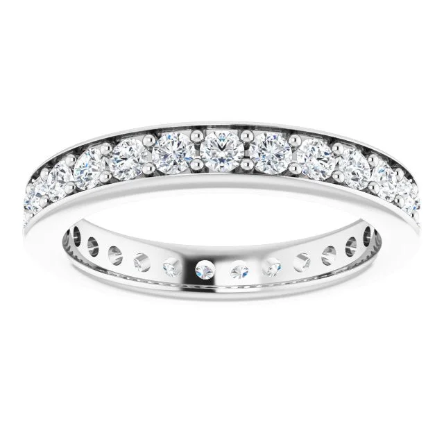 Art Deco - Inspired Women's Diamond Rings with Geometric Designs and Baguette - Cut Diamonds0.90 ct.  Round Diamond Eternity Band Stackable Ring