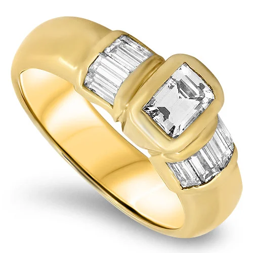 Channel - Set Women's Diamond Rings with Diamonds Securely Held in a Metal Groove for Durability1.53ct Emerald Cut Diamond Ring G VS1 in 18ct Gold