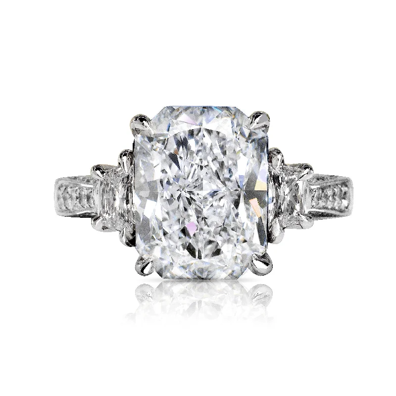 Cluster - Style Women's Diamond Rings with Multiple Small Diamonds Arranged in a Stunning PatternOLIVIA 7 CARAT RADIANT CUT F COLOR VVS1 CLARITY DIAMOND ENGAGEMENT RING 14K WHITE GOLD GIA CERTIFIED 6 CT F VVS1 BY MIKE NEKTA