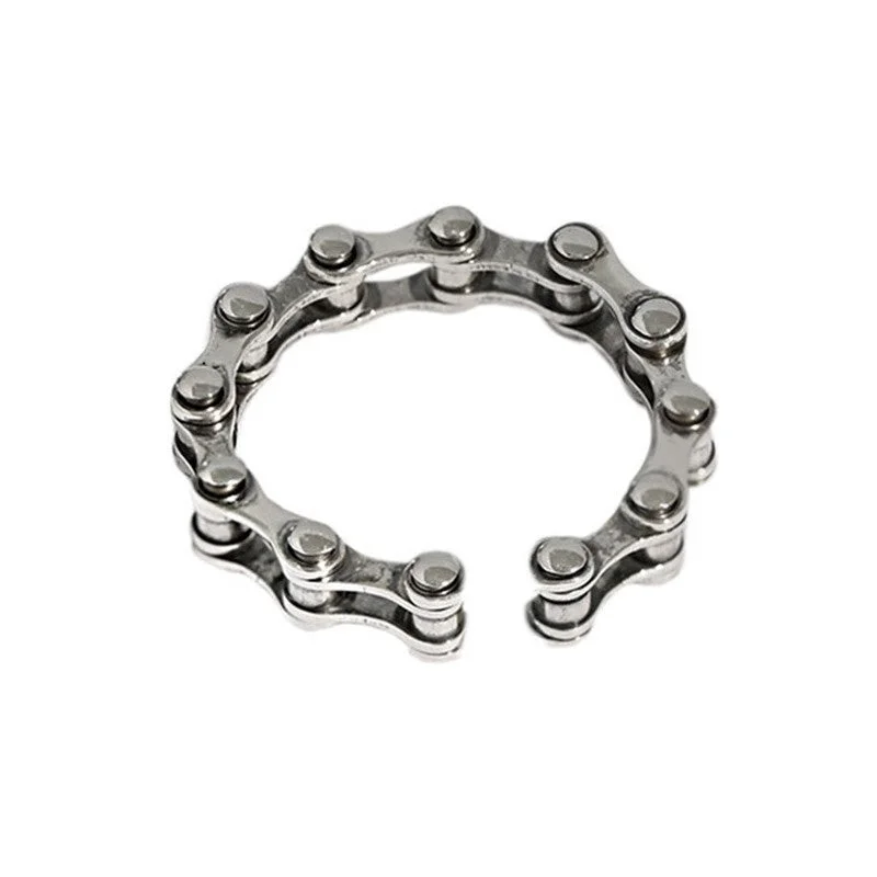 Enamel - Coated Women's Rings in Bright, Bold ColorsCycolinks Thai Silver Adjustable Bike Chain Ring