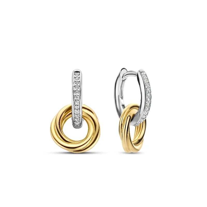 Chunky hoop earringsTi Sento Entwined Circle Drop Earrings