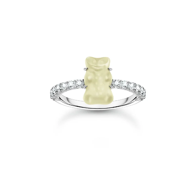 LED - Lit Fashion Rings in Plastic with Color - Changing Effects for a Futuristic LookSterling Silver HARIBO Zirconia White Goldbears Ring TR2459-052-14