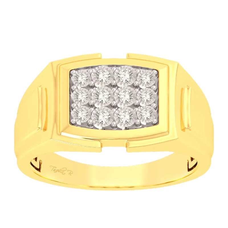 Channel - Set Women's Diamond Rings with Diamonds Securely Held in a Metal Groove for DurabilityMen's 1/5ctw Diamond Ring