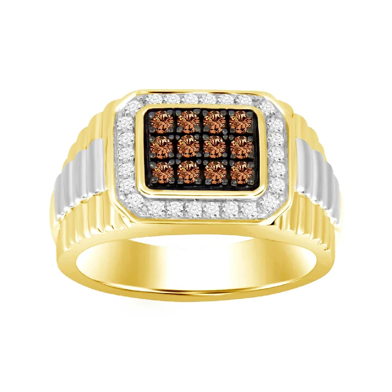 Vintage - Style Women's Diamond Rings with Floral - Engraved Bands and Multiple Diamond AccentsMen's .50ctw Diamond Ring