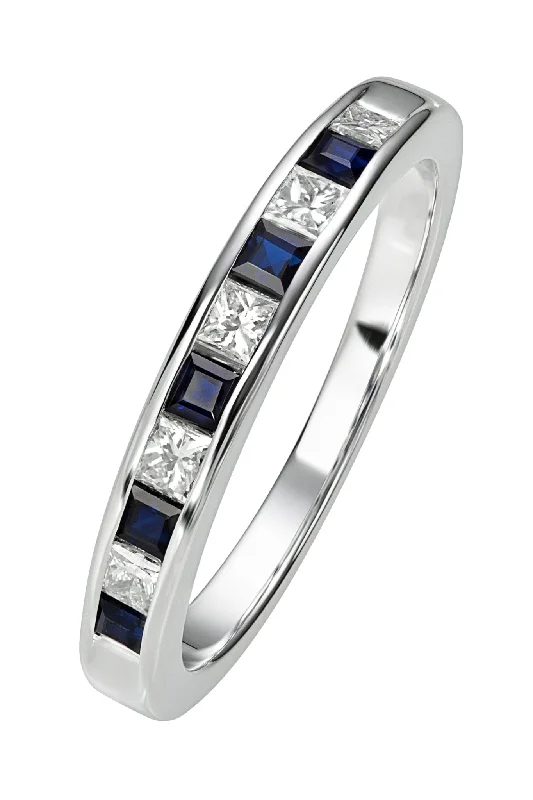 Textured Fashion Rings in Pewter with Hammered and Embossed Surfaces18ct White Gold 0.33ct Sapphire and 0.25ct Diamond Wedding Ring