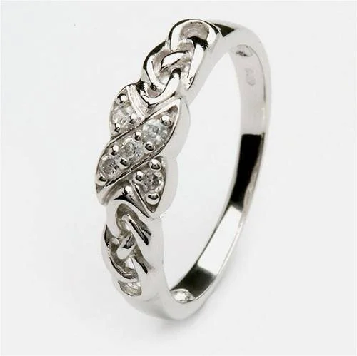 Statement - Making Cocktail Rings for Women with Large Cubic ZirconiaLadies CELTIC KISS Rings LS-SRCK1CZ