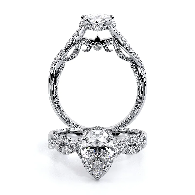 Men's Diamond Engagement Rings with Platinum Band and Halo Setting for a Luxury ProposalINSIGNIA-7099PEAR