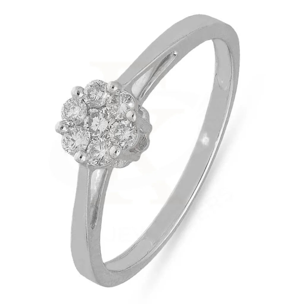 Tennis - Style Women's Diamond Rings with a Continuous Row of Diamonds for a Classic and Versatile LookDiamond Round Cut Flower Shaped Ring in 18KT White Gold - FKJRN18K3124