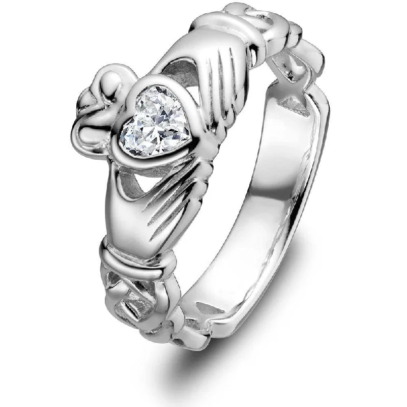 Enamel - Coated Women's Rings in Bright, Bold ColorsLadies Silver Claddagh Ring ULS-6340