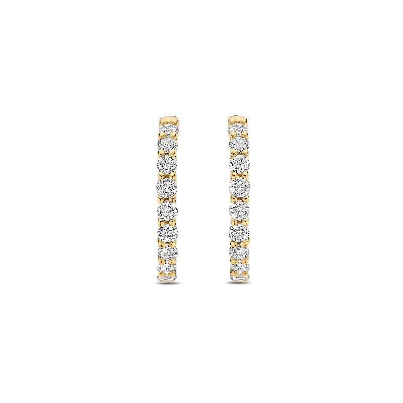 Gold hoop earringsTi Sento Gold Cubic Zirconia Medium Hoop Earrings