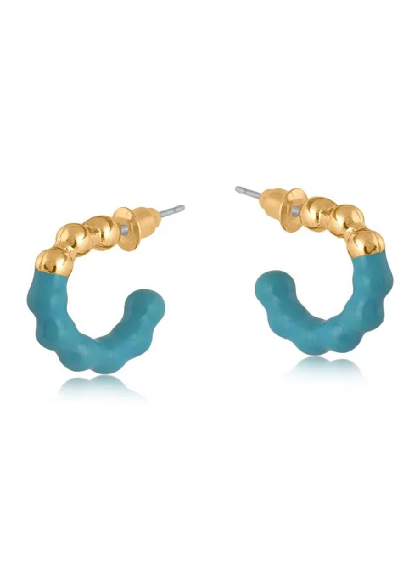 Rose gold hoop earringsChristina Two Tone Enamel Hoop Earrings - blue