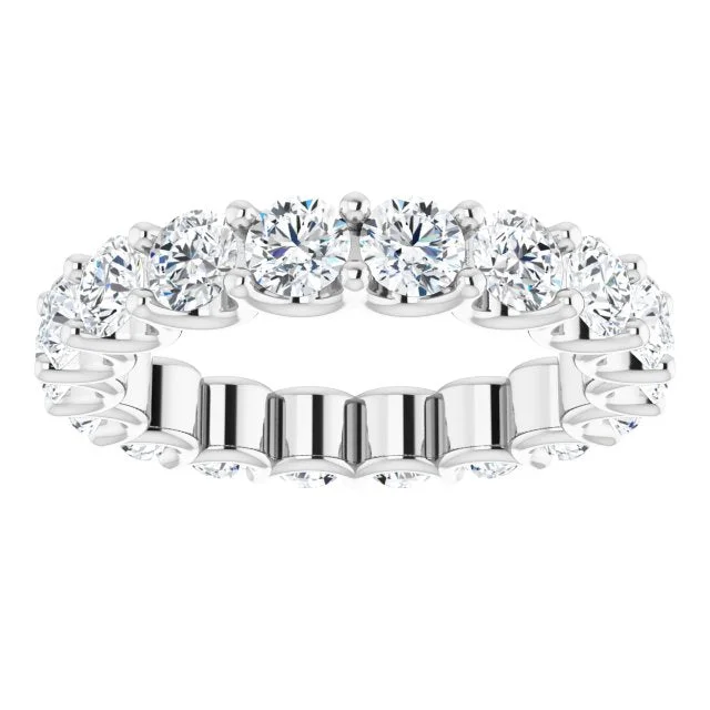 Princess - Cut Women's Diamond Rings in White Gold with a High - Clarity Diamond for a Modern Look3.78 ct. Round Diamond Eternity Band U Setting