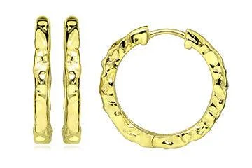 Lightweight hoop earringsGold Medium Textured Huggie Earrings