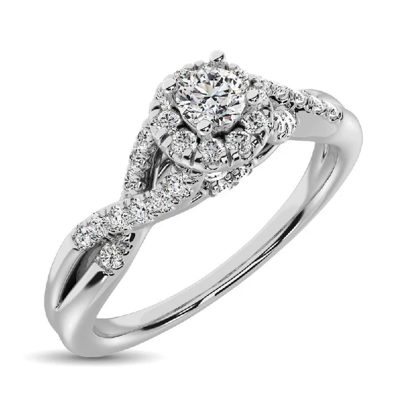 Adjustable Women's Diamond Rings with a Flexible Band for a Comfortable and Custom FitDiamond 1/2 ct tw Round Cut Engagement/ Promise Ring