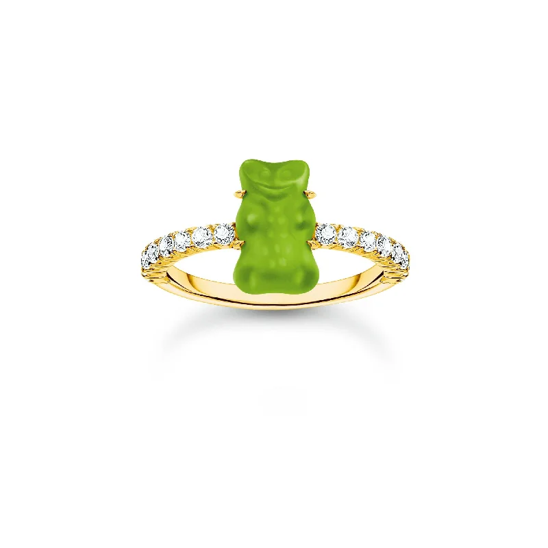 Textured Fashion Rings in Pewter with Hammered and Embossed SurfacesSterling Silver HARIBO Gold Plated Zirconia Green Goldbears Ring TR2459-414-6