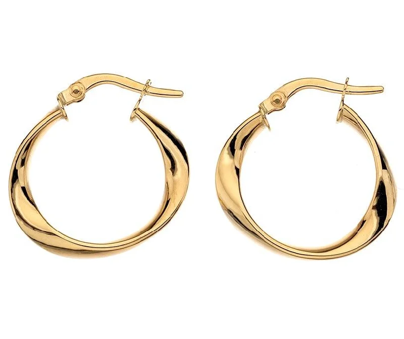 Gold hoop earrings9ct Gold Twist Hoop Earrings