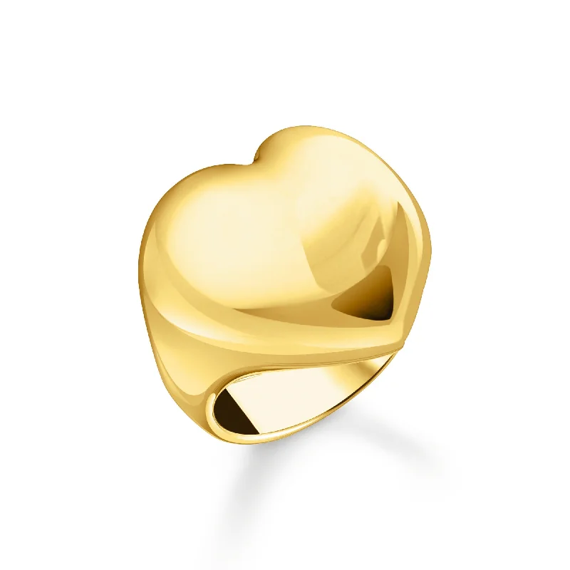 Vintage - Reproduction Fashion Rings in Bronze with Cameo - Style MedallionsSterling Silver Bold Elegance Gold Plated Heart Ring TR2471-413-39