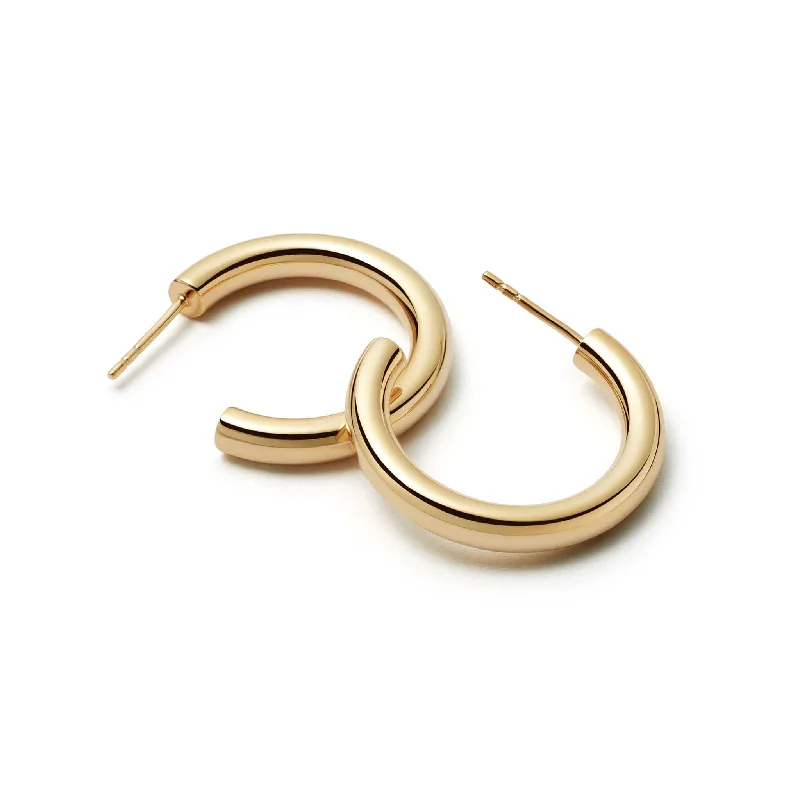 Rose gold hoop earringsMidi Bold Hoop Earrings 18ct Gold Plate