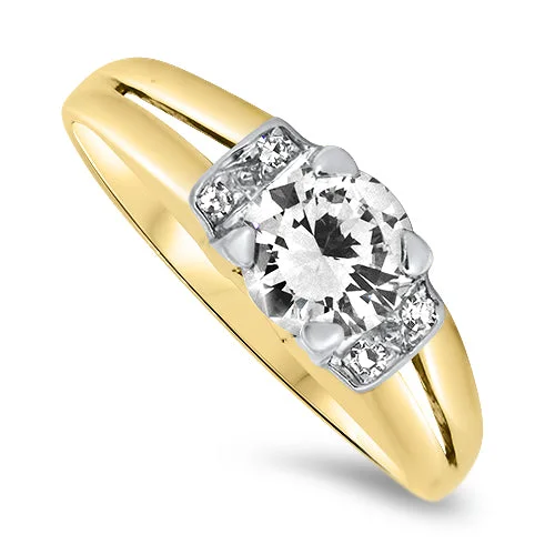 Cluster - Style Women's Diamond Rings with Multiple Small Diamonds Arranged in a Stunning Pattern0.79ct Diamond Ring in 18k Yellow & White Gold