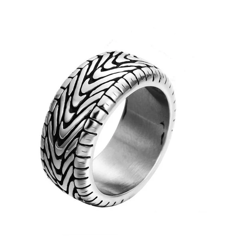 Vintage - Inspired Filigree - Design Women's Rings in Sterling SilverCycolinks Vintage Punk Motorcycle Tire Ring