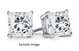 Halo diamond engagement ring in 18K white gold with a center oval - cut stonePRINCESS CUT DIAMONDS 0.55CTW STUD EARRINGS