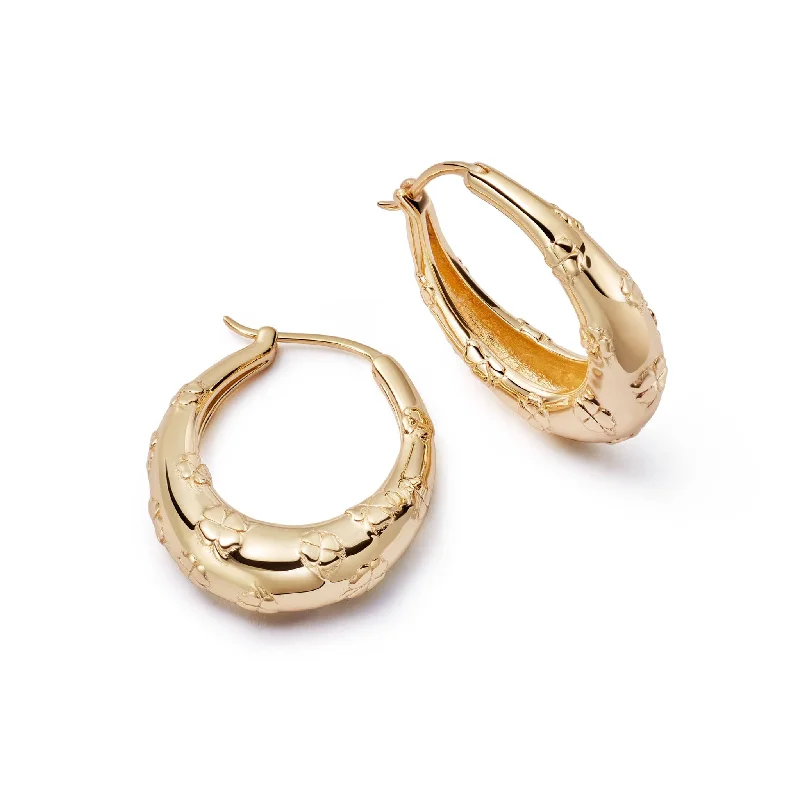 Lightweight hoop earringsShrimps Lucky Horseshoe Hoop Earrings 18ct Gold Plate