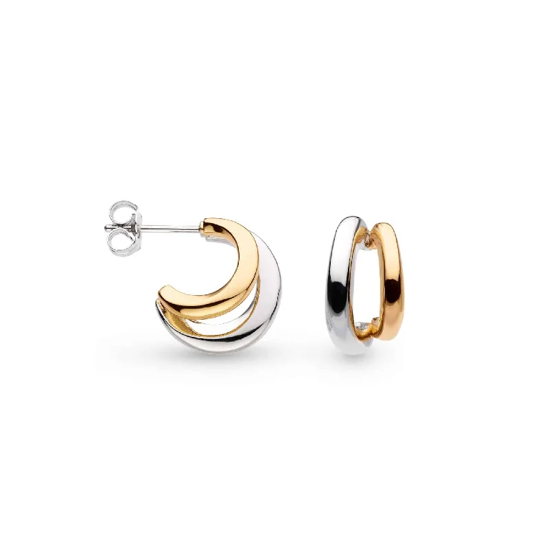 Beaded hoop earringsKit Heath 18ct Gold Vermeil and Silver Bevel Cirque Link Twin Hoop Earrings