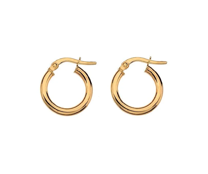 Gold hoop earrings9ct 10mm Gold Hoop Earrings