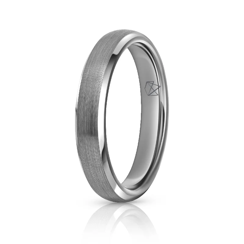 Enamel - Coated Women's Rings in Bright, Bold ColorsSilver Tungsten Ring - Minimalist - 4MM