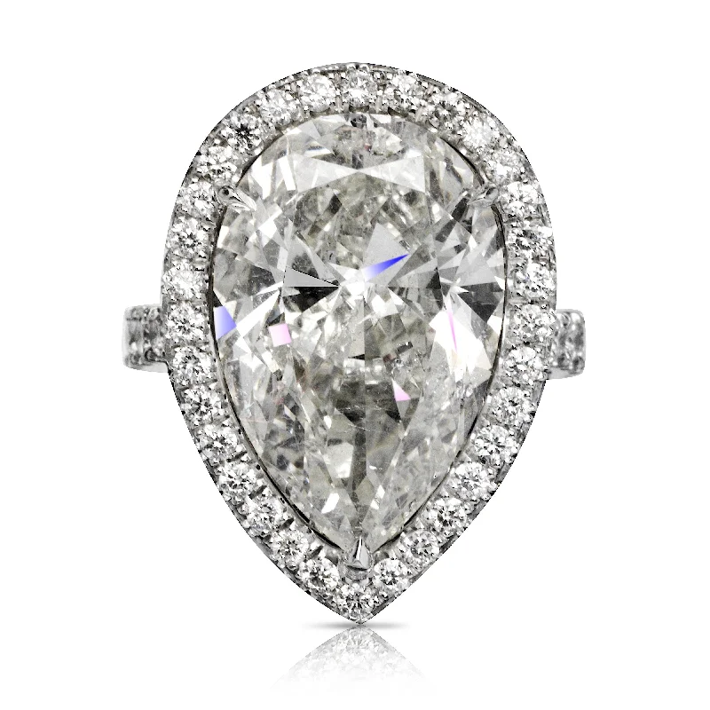 Pear - Shaped Women's Diamond Rings in Yellow Gold with a Single - Diamond Pendant LookRITA 12 CARAT PEAR SHAPE G COLOR VS2 CLARITY DIAMOND ENGAGEMENT RING PLATINUM GIA CERTIFIED 10 CT G VS2 BY MIKE NEKTA