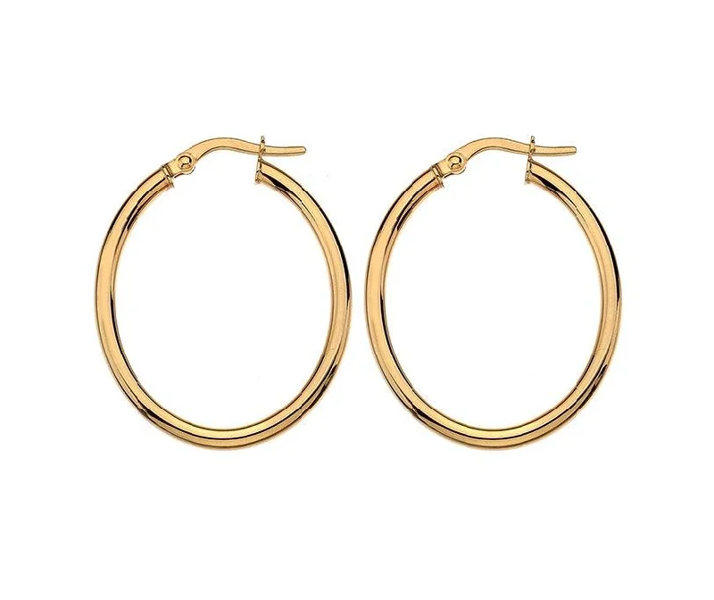 Minimalist hoop earrings9ct Gold Oval Hoop Earrings