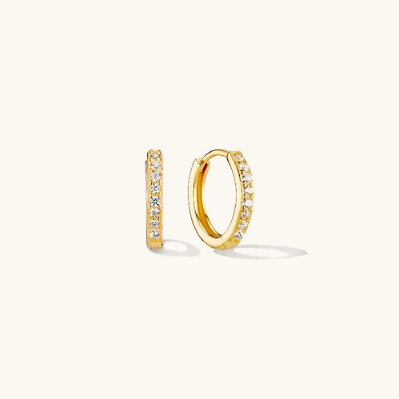 Chunky hoop earringsSmall Pave Hoops Gold