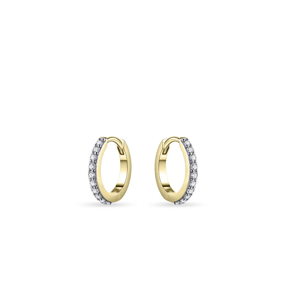 Lightweight hoop earringsEvery Day Yellow Gold Plated CZ Pave Hoop Earrings