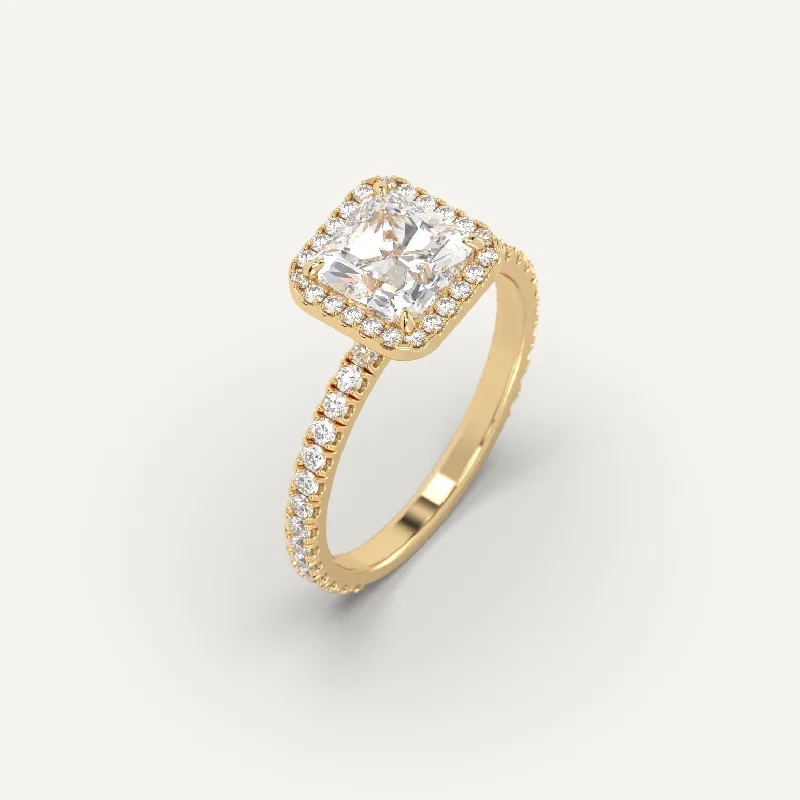 Men's Tourmaline Engagement Rings in 18K Two - Tone Gold with a Floral - Inspired Setting2 carat Radiant Cut Diamond Ring