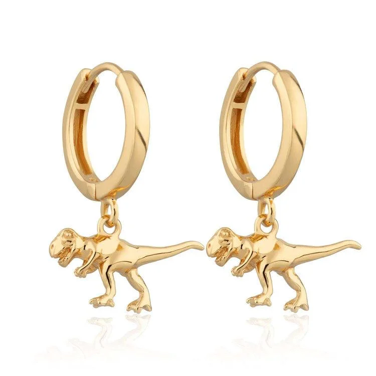 Personalized hoop earringsScream Pretty 18ct Gold Vermeil Dinosaur Hoop Earrings