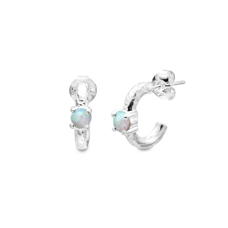 Vintage hoop earringsSea Gems Opalite Mini Hoop Earrings