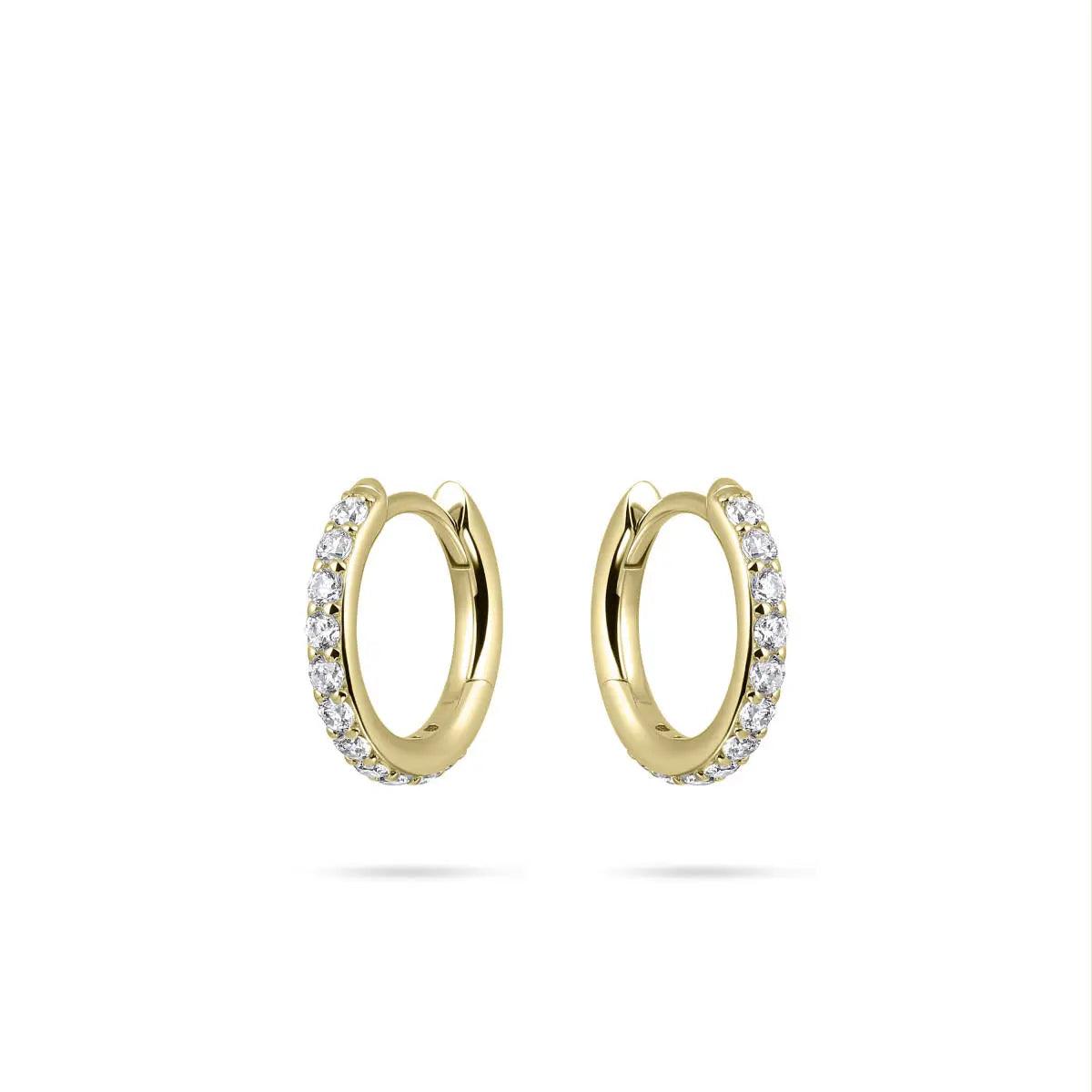 Vintage hoop earrings15mm Gold Sparkling Midi Hoop Earrings