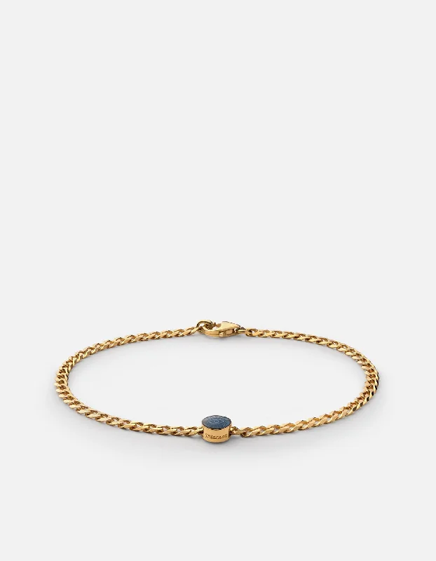 Floral - Patterned Women's Rings in 18K Yellow Gold for a Feminine LookEye of Time Type Chain Bracelet, Gold Vermeil/Blue