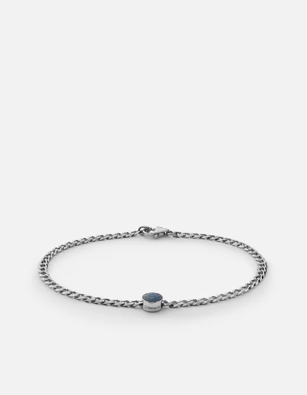 Art Deco - Inspired Women's Rings with Geometric Shapes in 14K GoldEye of Time Type Chain Bracelet, Sterling Silver/Blue