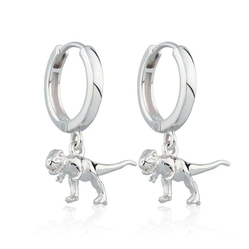 Oval hoop earringsScream Pretty Silver Dinosaur Hoop Earrings