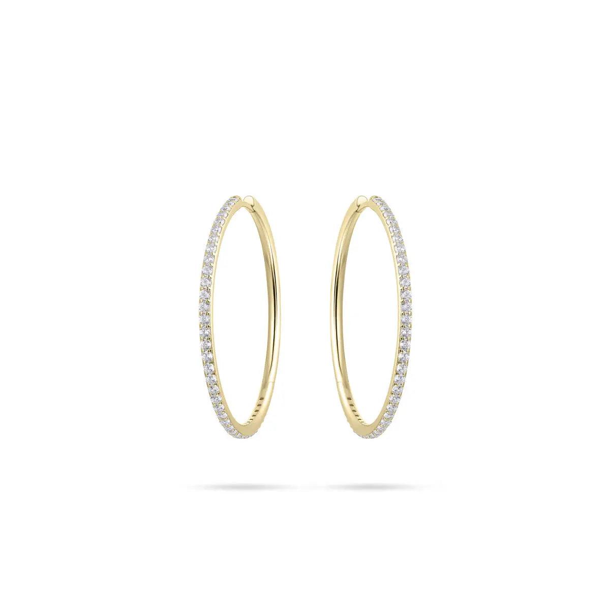 Everyday hoop earrings40mm Extra Maxi Gold Sparkling Hoop Earrings