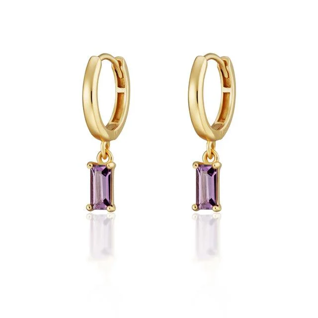 Everyday hoop earringsScream Pretty Hannah Martin Gold Violet Charm Hoop Earrings