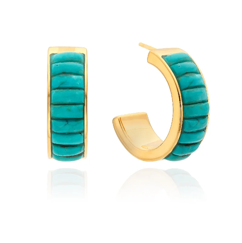 Small hoop earringsAnna Beck Rectangular Turquoise Multi-Stone Hoop Earrings