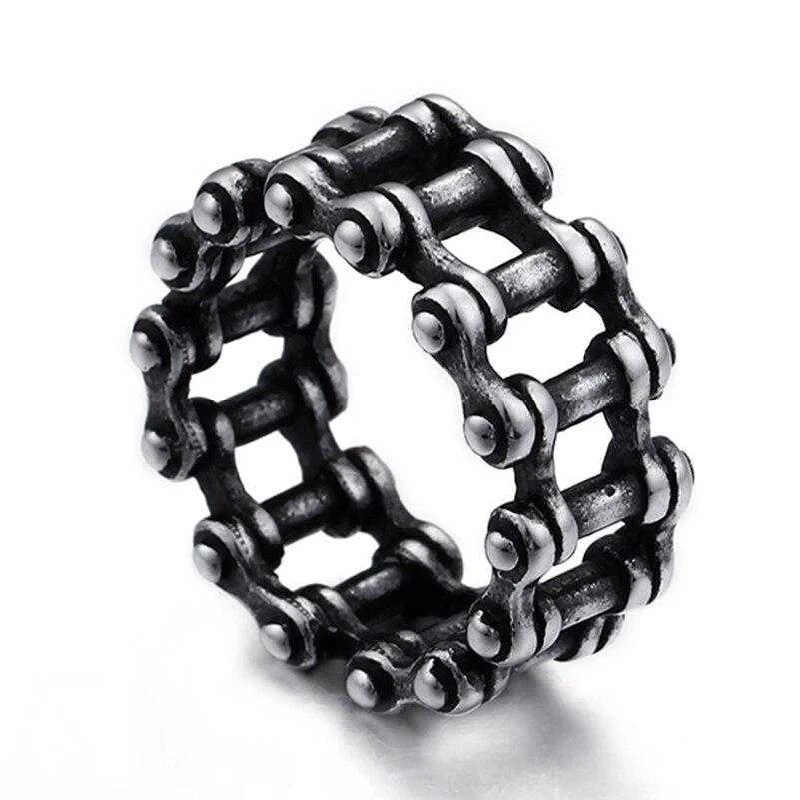 Gothic - Style Women's Rings with Black Onyx and Silver SkullsCycolinks Nimble Bike Chain Ring