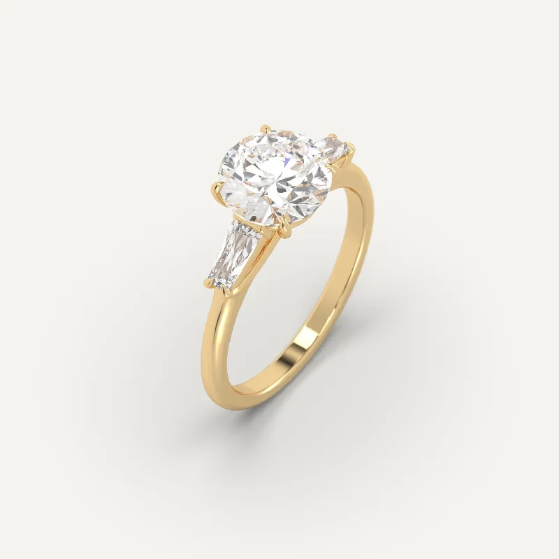 Men's Topaz Engagement Rings in 10K Gold with a Channel - Set Diamond Band2 carat Round Cut Diamond Ring