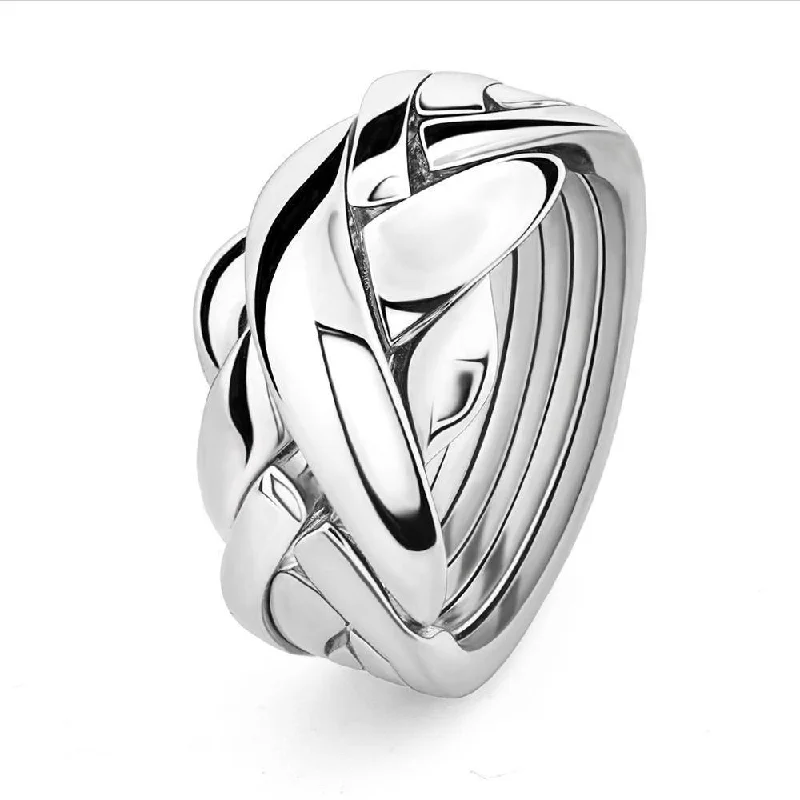 Statement - Making Cocktail Rings for Women with Large Cubic ZirconiaRetired UNISEX 5 band STERLING SILVER Puzzle Ring 5BDS