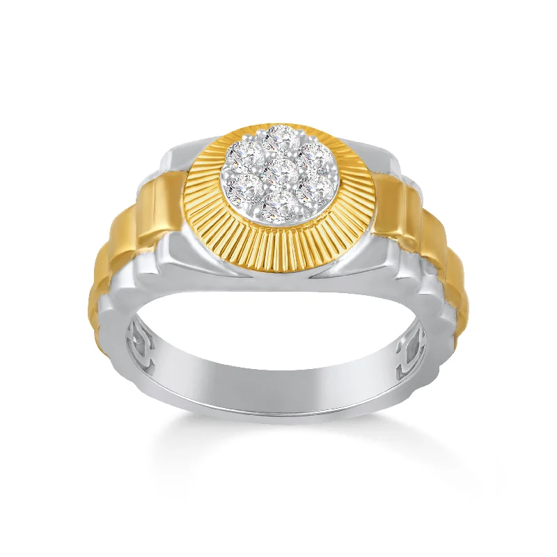 Princess - Cut Women's Diamond Rings in White Gold with a High - Clarity Diamond for a Modern LookMen's 1/2ctw Lab Grown Diamond Two-Tone Ring