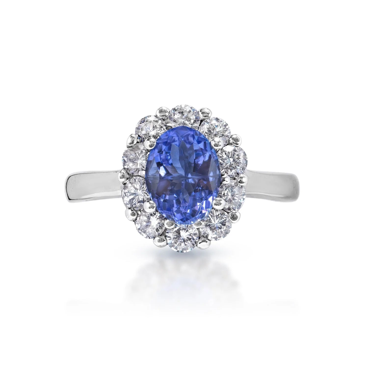 Adjustable Women's Diamond Rings with a Flexible Band for a Comfortable and Custom FitStevie 2 Carat Oval Cut Tanzanite Ring in 14 Karat White Gold